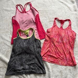 Tuff Athletics Activewear Tank Top Bundle 3pc Racerback Workout Gym Tops Large